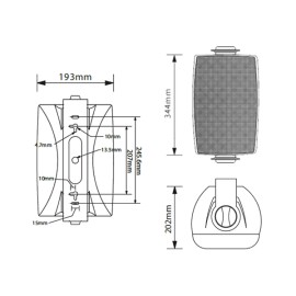 6'' Plastic Wall Mount, Black EWS-206B6