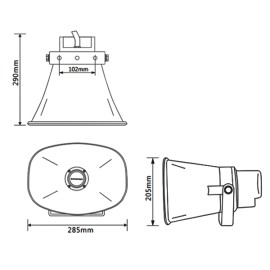 Horn Loudspeaker 30/15W, White L-PHP30A