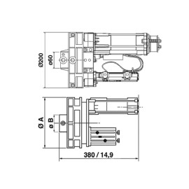 (Motor) to rise the door up to a weight of 280 kg and an area of ​​24 square meters, JOLLY 24