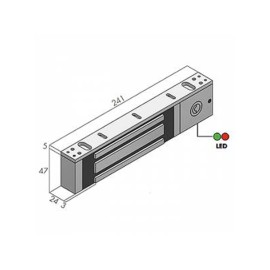 Magnetic lock 300 kg (600 lb) including LED MEX-430